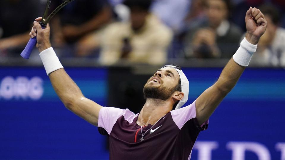 Karen Khachanov nedlagde Nick Kyrgios i kvartfinalen ved US Open. <i>Charles Krupa/Ritzau Scanpix</i>