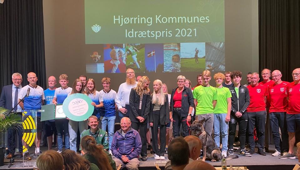 Her er samtlige prismodtagere til Hjørring Kommunes Idrætsprisen 2021. <i>Foto: Nicholas Krobath Olesen</i>