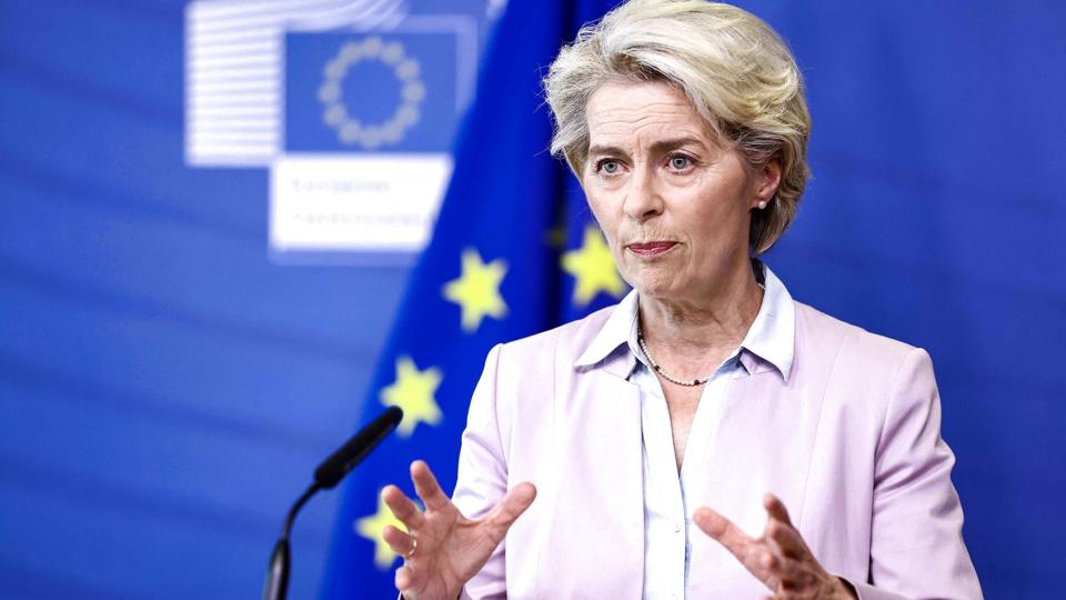 EU-Kommissionens formand, Ursula von der Leyen, har onsdag præsenteret fem forslag, der skal være med til at få energiprisen ned i EU. <i>Kenzo Tribouillard/Ritzau Scanpix</i>