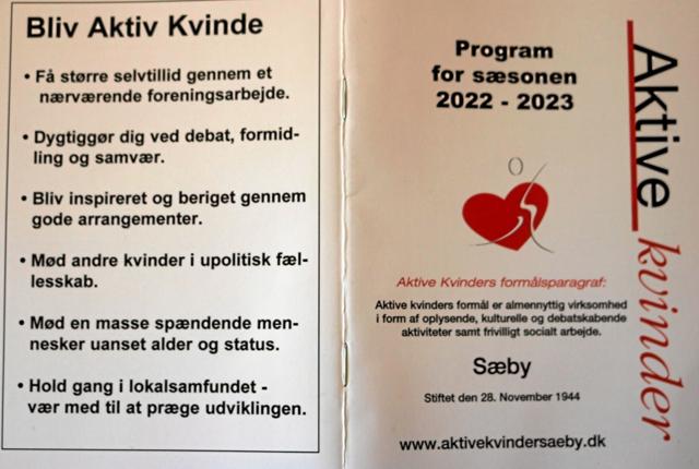 Det nye program for sæson 2022/2023 er netop sendt ud til Aktive Kvinders medlemmer. Foto: Tommy Thomsen
