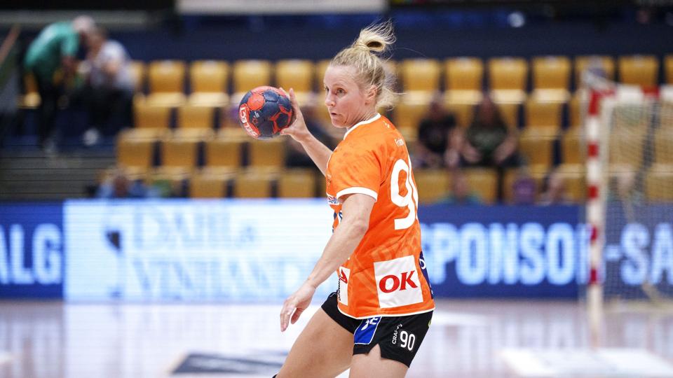 Mia Rej scorede fem mål for Odense i onsdagens sejr i Skanderborg. Dermed blev hun delt topscorer i kampen. <i>Bo Amstrup / Ritzau Scanpix/Ritzau Scanpix</i>
