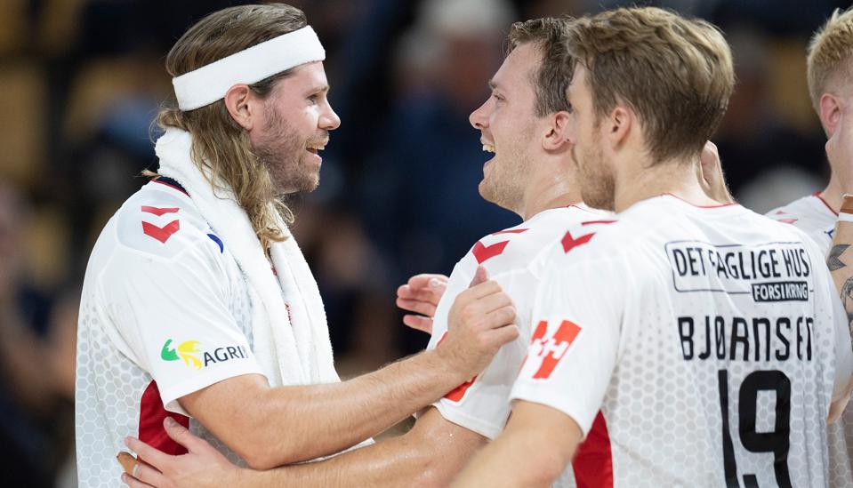 Mikkel Hansen og holdkammeraterne kunne glæde sig over endnu en sejr, da de onsdag aften gæstede Aarhus. <i>Foto: Claus Søndberg</i>