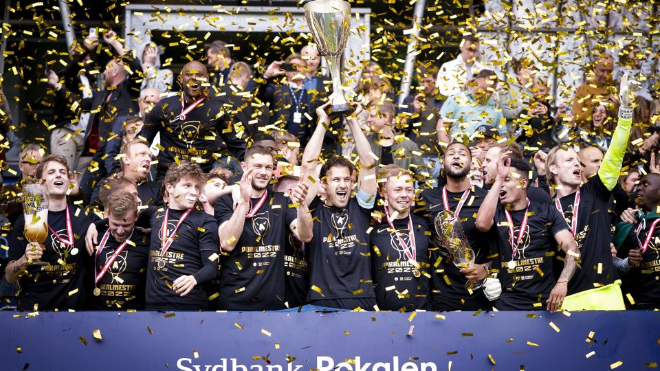 FC Midtjylland vandt pokalfinalen i maj efter en sejr over OB i straffesparkskonkurrence. <i>Liselotte Sabroe/Ritzau Scanpix</i>