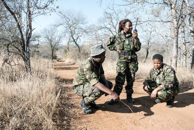 Black Mamba-enheden består af flere end 36 lokale kvinder, der fungerer som det forreste og vigtigste værn mod krybskytter på den vestlige grænse af Kruger National Park i Sydafrika. <i>Foto: Aalborg Zoo</i>