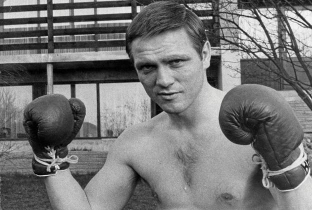 Børge Krogh som professionel bokser i 1960'erne, hvor han vandt EM-bæltet. <i>Foto: Idrætshistorisk Samling</i>