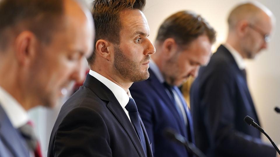 - Det er en politisk aftale, som er vedtaget med et meget bredt flertal i Folketinget, siger erhvervsminister Simon Kollerup. <i>Liselotte Sabroe/Ritzau Scanpix</i>