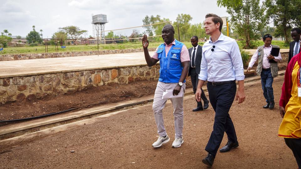 Udlændinge- og integrationsminister Kaare Dybvad Bek (S) besøgte asylbehandlingsentret Emergency Transit Mechanism ETM Gashora i Rwanda torsdag. <i>Bo Amstrup / Ritzau Scanpix/Ritzau Scanpix</i>