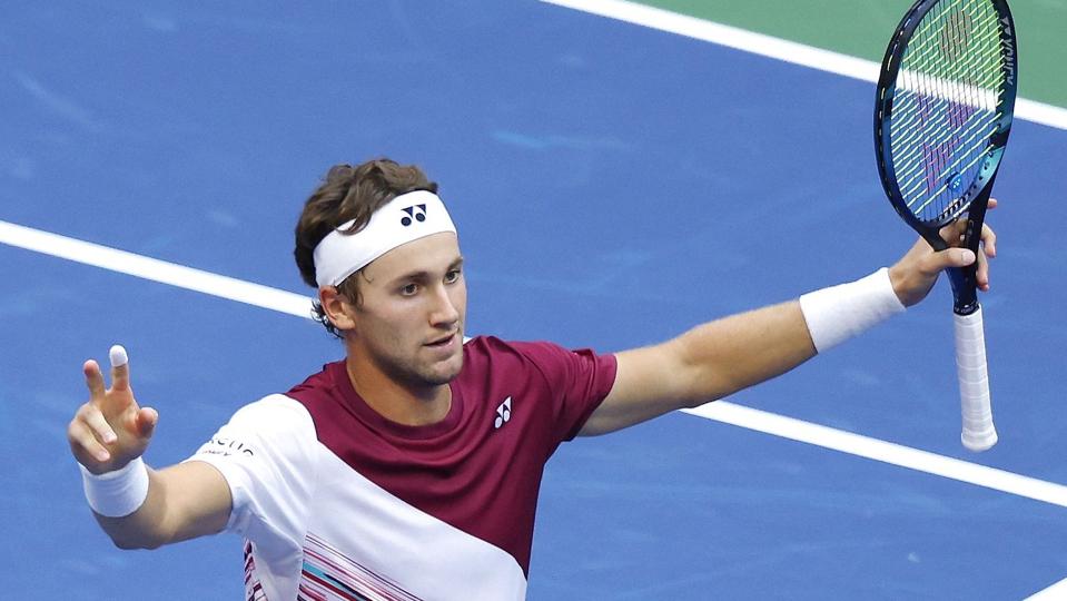 Casper Ruud er videre til finalen af US Open efter sejren over russiske Karen Khachanov. <i>Mike Stobe/Ritzau Scanpix</i>