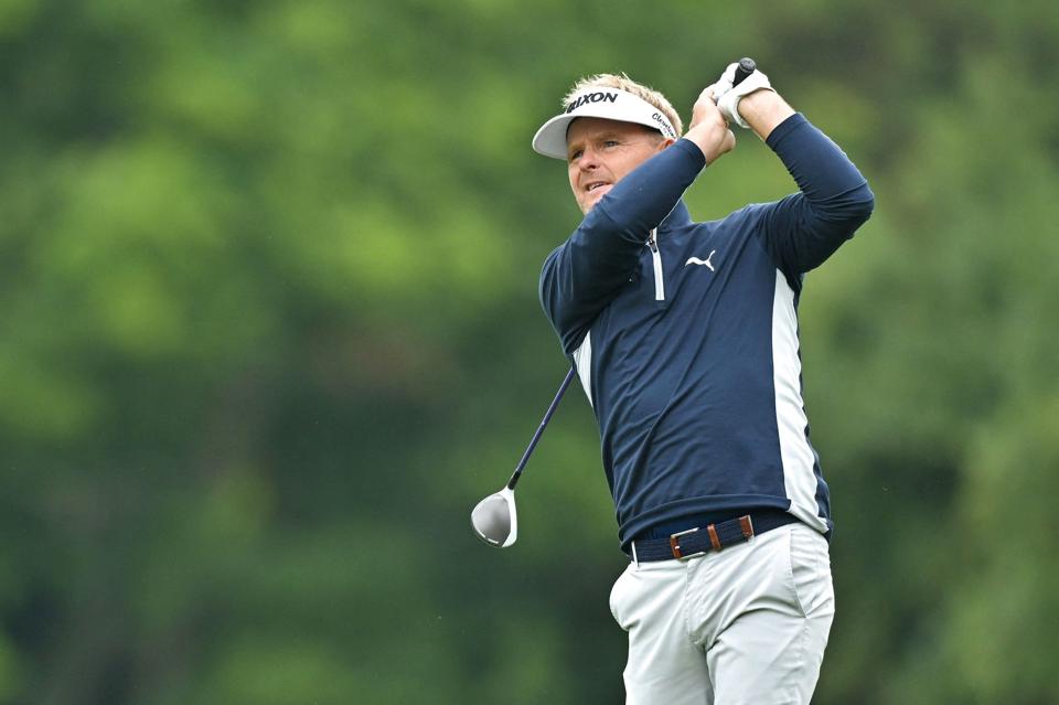 Søren Kjeldsen har fundet storformen frem til BMW PGA Championship, hvor han kæmper med i toppen. <i>Foto: Glyn Kirk/Ritzau Scanpix</i>