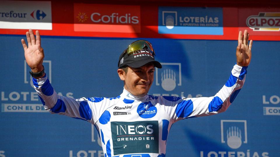 Richard Carapaz leverede endnu en fantastisk præstation i årets Vuelta, hvor han nu er oppe på tre etapesejre. <i>Oscar Del Pozo/Ritzau Scanpix</i>