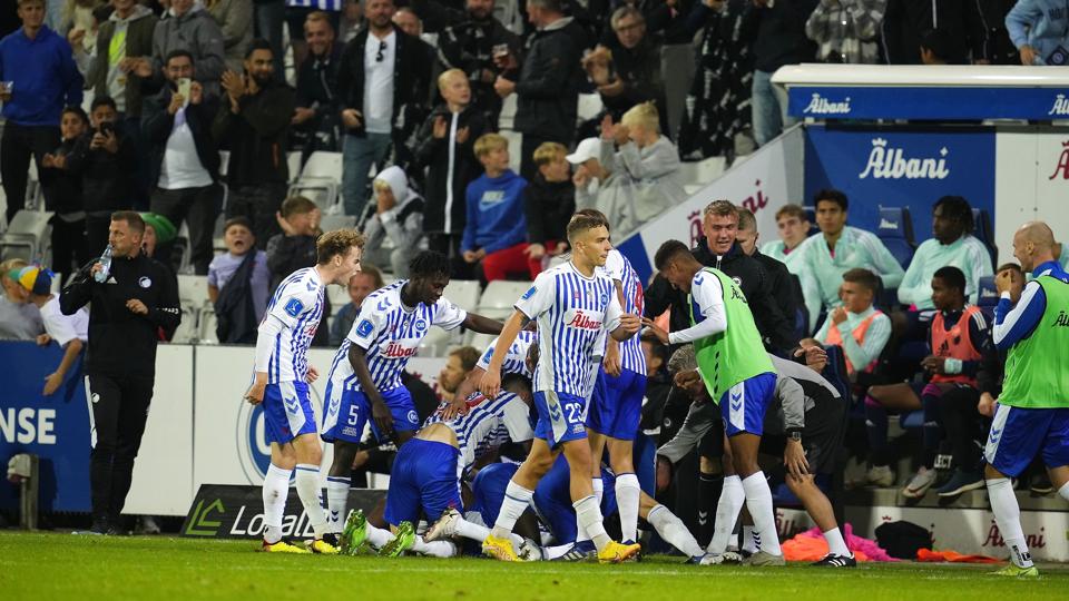 Issam Jebali og Yankuba Minteh scorede målene, da OB slog FC København 2-1. <i>Claus Bech/Ritzau Scanpix</i>