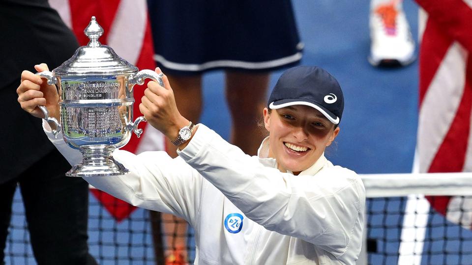 Det var fattetheden i byen, som aldrig sover, som ifølge Iga Swiatek sendte hende til US Open-finalen, hvor hun vandt over tunesiske Ons Jabeur. <i>Angela Weiss/Ritzau Scanpix</i>
