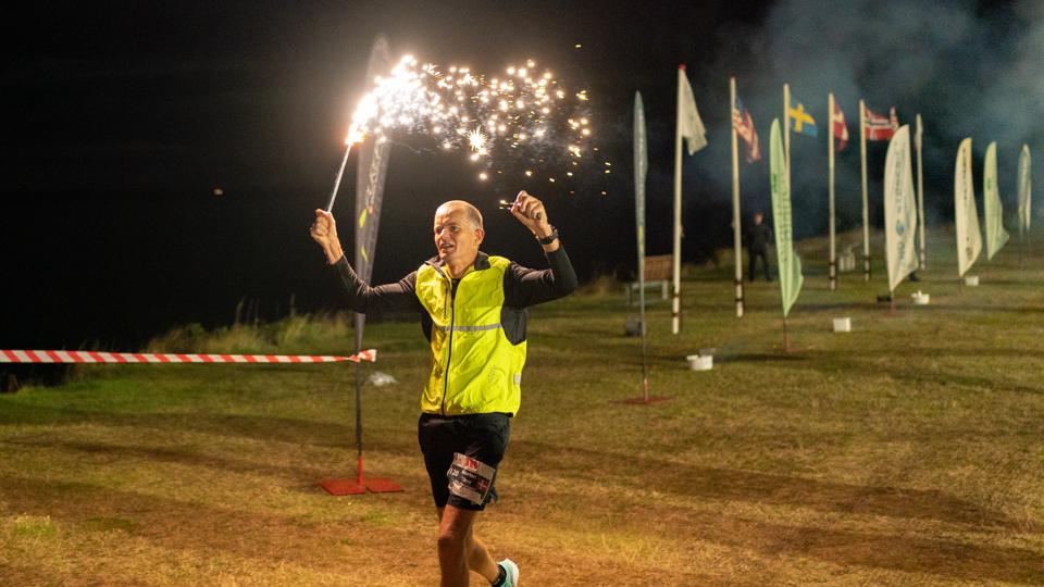 Morten Thye fra Randers sikrede sig sejren, da han kom i mål lige over midnat. <i>Foto: Raimonds Millers</i>