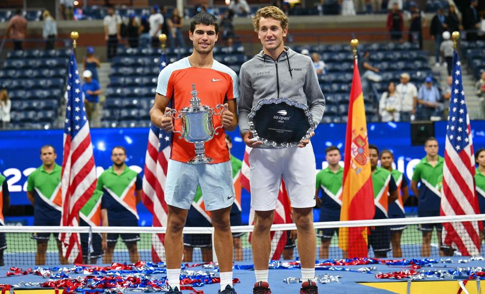 Carlos Alcaraz blev nummer et i verden med finalesejren over Casper Ruud i US Open. <i>Foto: Angela Weiss/Ritzau Scanpix</i>