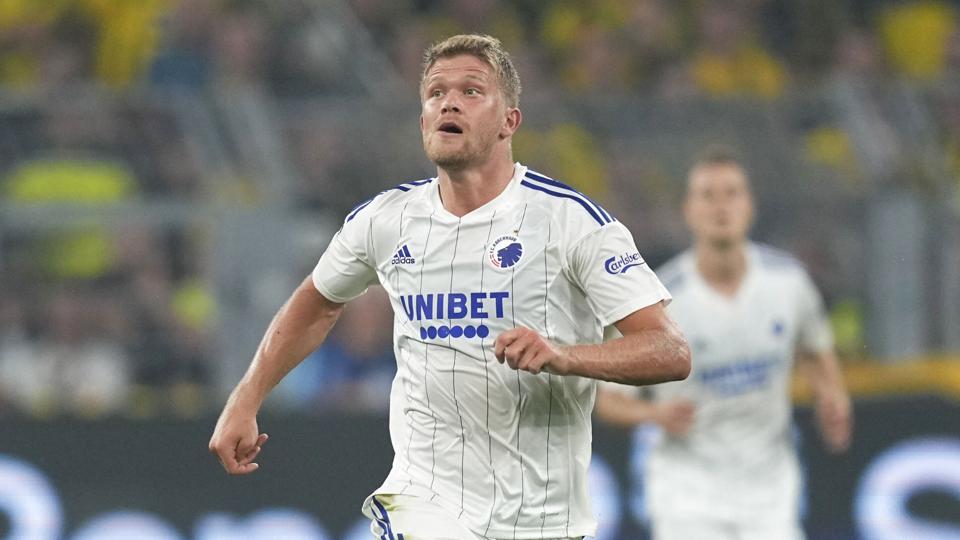 Andreas Cornelius forlod Trabzonspor til fordel for FC København, efter at de to havde mødtes i Champions League-kvalifikationen. Han har spillet to kampe i den hvide trøje efter skiftet. <i>Ulrik Pedersen/Csm/Ritzau Scanpix</i>