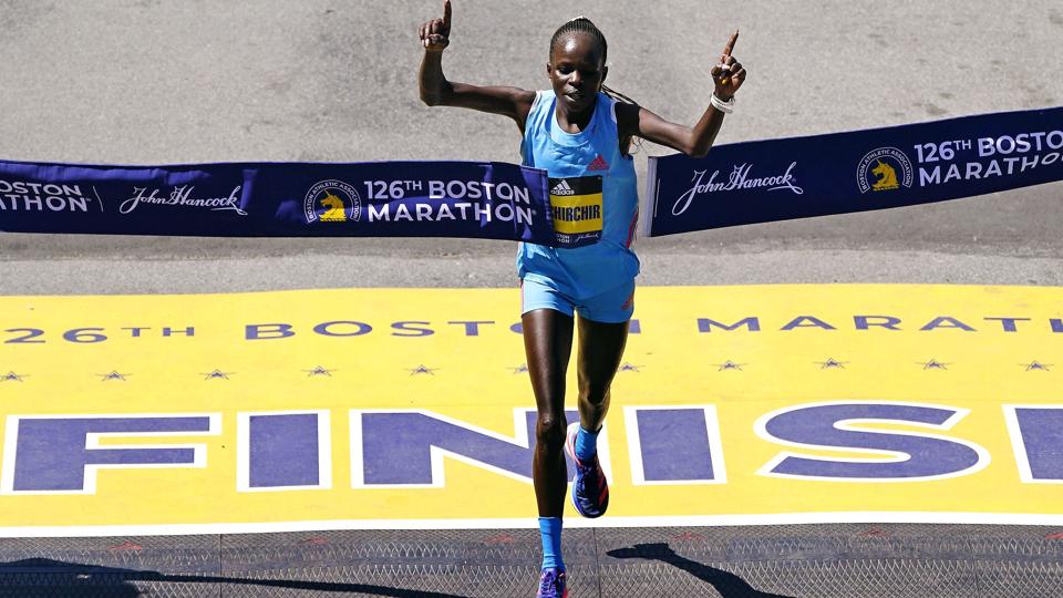 Peres Jepchirchir vandt kvindernes klasse ved Boston Marathon tidligere i år. (Arkivfoto). <i>Charles Krupa/Ritzau Scanpix</i>