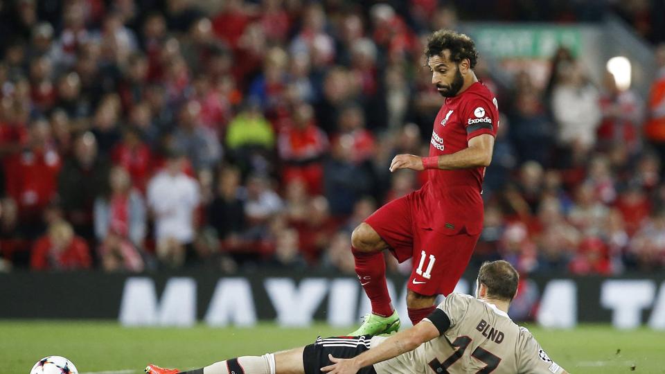 Mohamed Salah fik igen gang i målscoringen, da han bragte Liverpool foran 1-0. <i>Craig Brough/Reuters</i>