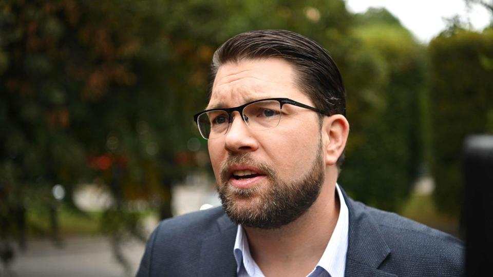 Jimmie Åkesson har med sit parti Sverigedemokraterna fået en stor valgsejr. Partiet er landets andenstørste. (Arkivfoto). <i>Jonathan Nackstrand/Ritzau Scanpix</i>