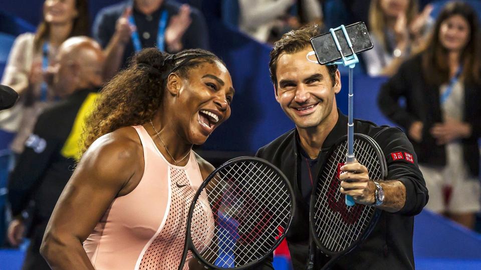 Serena Williams hylder i et opslag på Instagram Roger Federer, som torsdag annoncerede, at han vil indstille karrieren efter Laver Cup. (Arkivfoto). <i>Tony Ashby/Ritzau Scanpix</i>