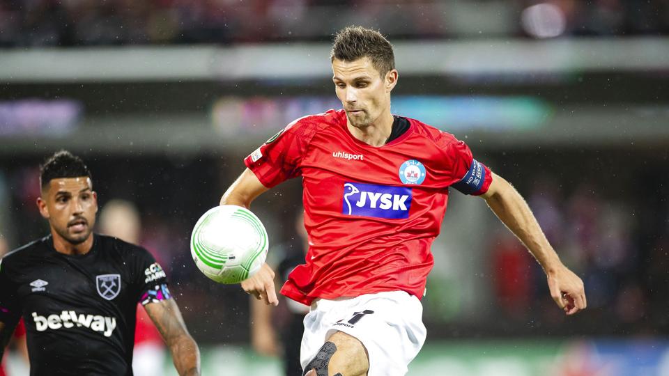 Nicklas Helenius og Silkeborg tror på, at gruppespillet i Conference League kan blive en succes til trods for to nederlag i de to første kampe. <i>Johnny Pedersen/Ritzau Scanpix</i>