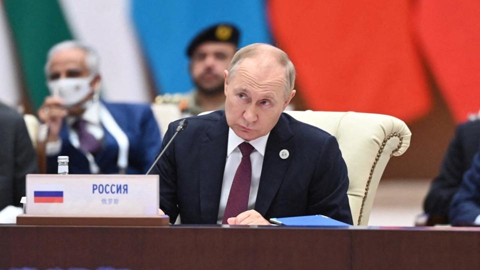 Den russiske præsident, Vladimir Putin, ønsker, at landene i SCO-samarbejdet udgør en betydelig modvægt til Vesten. <i>Foreign Ministry Of Uzbekistan/Reuters</i>