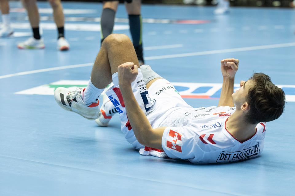 Mads Hoxer spillede sin hidtil bedste kamp for Aalborg Håndbold, da Skjern lørdag blev besejret. <i>Foto: Claus Søndberg</i>