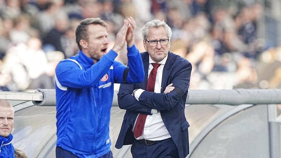 Den tidligere mestertræner Erik Hamrén fik et sløjt comeback som AaB-træner. <i>Bo Amstrup/Ritzau Scanpix</i>