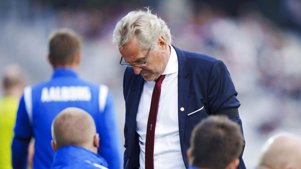 Erik Hamréns comeback som AaB-træner endte med et 1-3-nederlag til AGF. <i>Bo Amstrup / Ritzau Scanpix/Ritzau Scanpix</i>