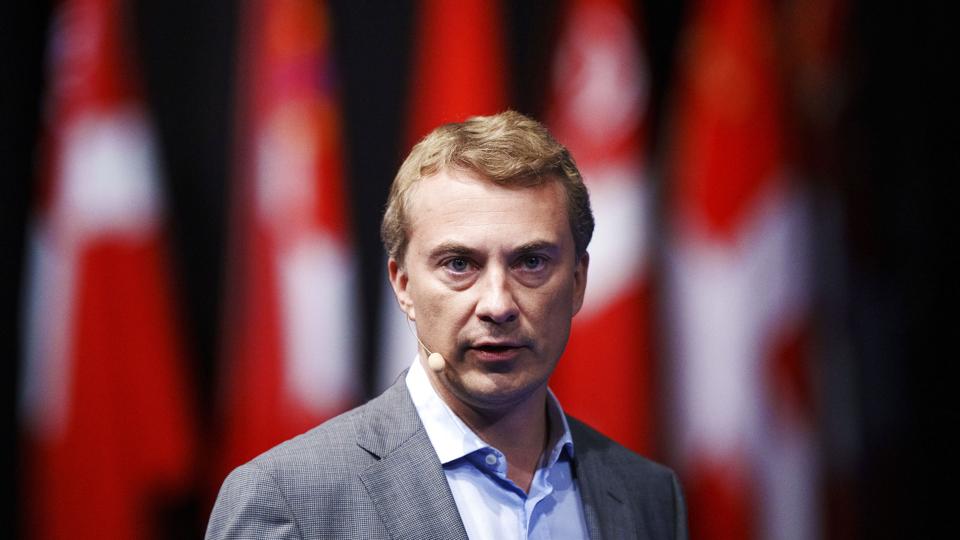 DF-formand Morten Messerschmidt vil have et diplomatisk boykot af VM i fodbold i Qatar til november, siger han under partiets årsmøde. <i>Bo Amstrup / Ritzau Scanpix/Ritzau Scanpix</i>