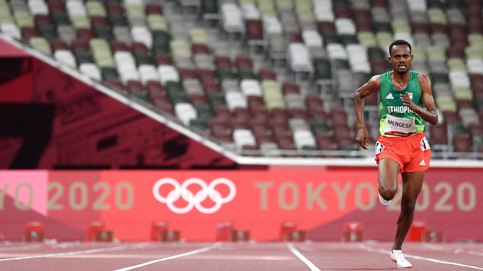 Milkesa Mengesha - her under sidste års OL - var søndagens hurtigste i Copenhagen Half Marathon 2022. <i>Jewel Samad/Ritzau Scanpix</i>