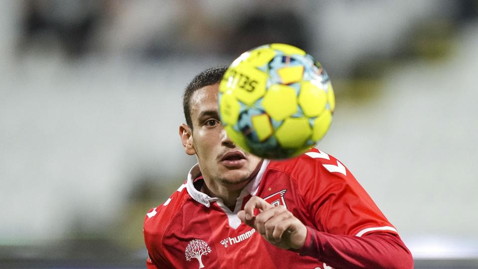 Vejles græske angriber Dimitrios Emmanouilidis lukkede kort efter sin entré kampen mod Hobro (Arkivfoto). <i>Claus Fisker/Ritzau Scanpix</i>