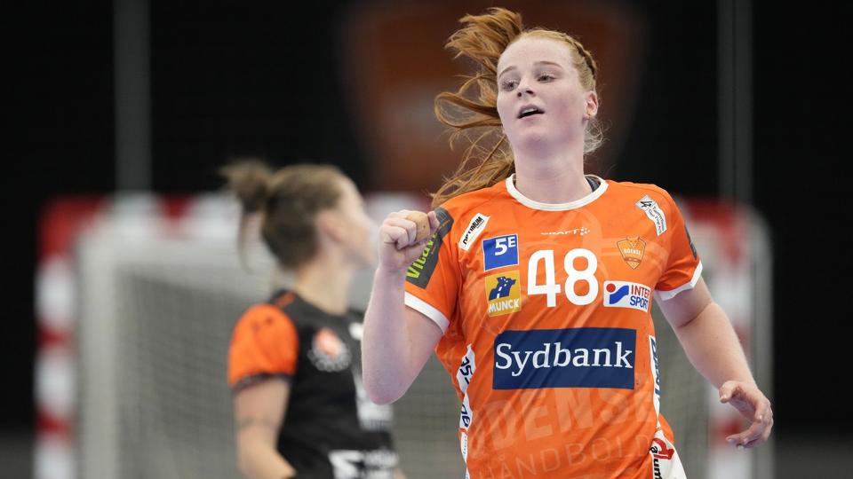 Dione Housheer blev kampens topscorer med syv mål. <i>Frank Cilius/Ritzau Scanpix</i>