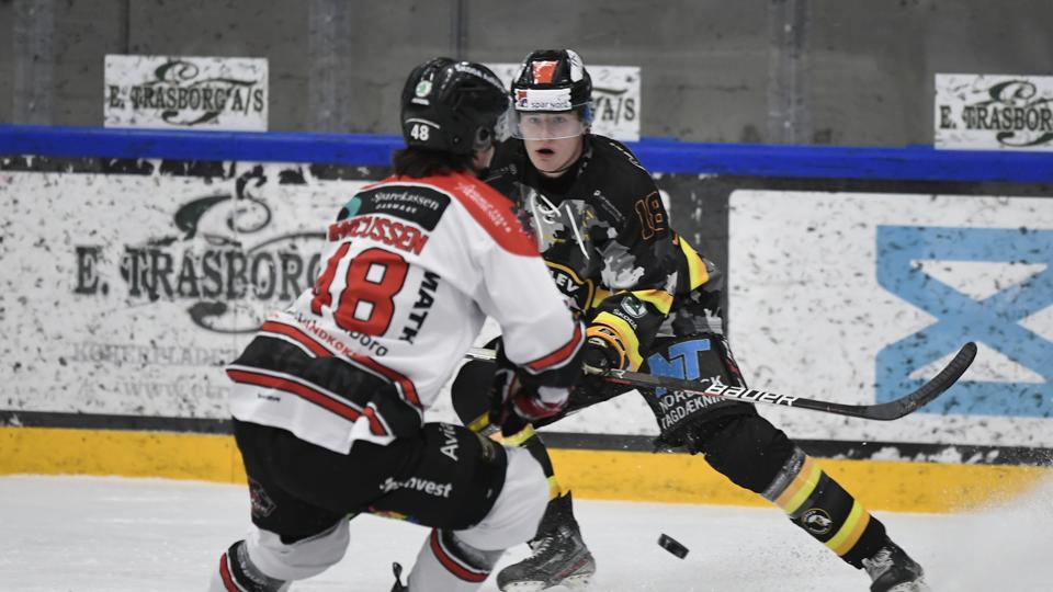 Herlev Eagles formåede på en eller anden måde at løbe med sejren mod Aalborg Pirates. <i>Foto: Thomas Sjørup/Ritzau Scanpix</i>
