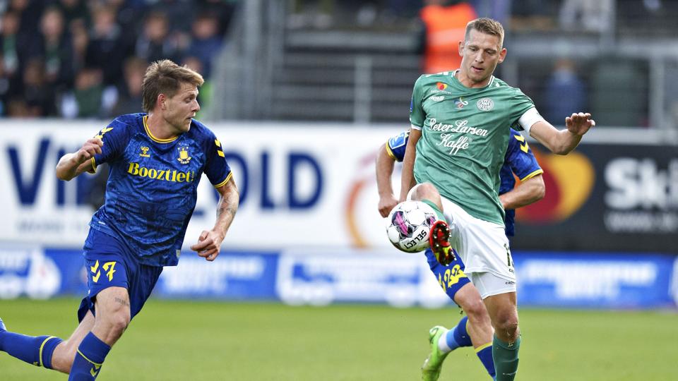 Jeppe Grønning (til højre) måtte nøjes med et point mod Brøndby. <i>Henning Bagger/Ritzau Scanpix</i>