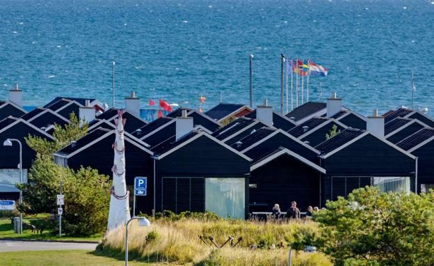 "Fisketotem" set fra tårnet på bytorvet i Øster Hurup. <i>Foto: Henrik Bo</i>