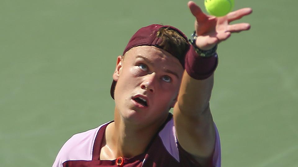 Holger Rune tabte til briten Cameron Norrie i tredje runde i US Open. Nu skal danskeren i aktion i Frankrig, hvor han er oversidder i første runde. <i>Andres Kudacki/Ritzau Scanpix</i>