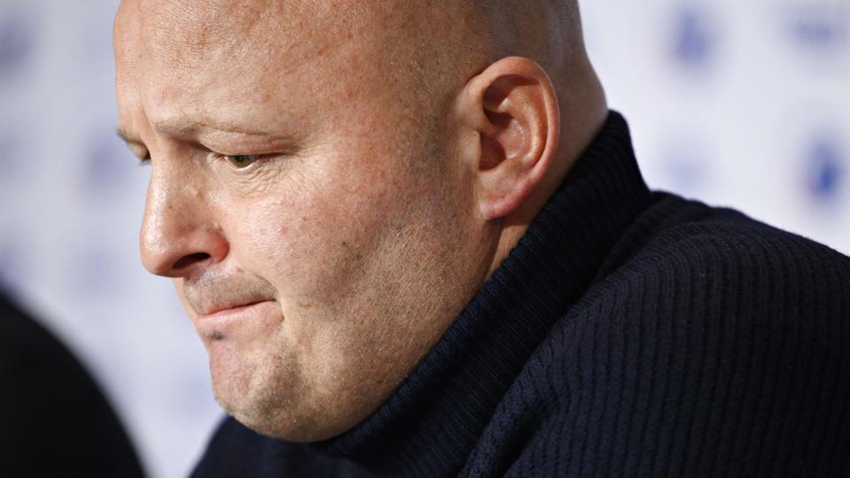 FC København-sportsdirektør Peter Christiansen fik flere kritiske spørgsmål om sit eget ansvar i fyringen af Jess Thorup. <i>Philip Davali/Ritzau Scanpix</i>