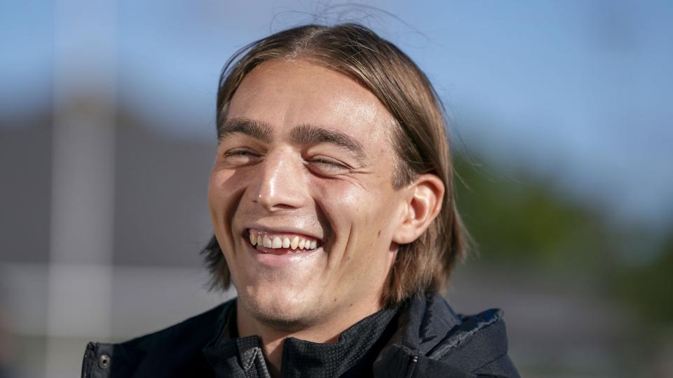 Casper Nielsen er også kendt som ismandens søn i Esbjerg. Hans far, Henrik Nielsen, spillede også for Esbjerg fB og arbejdede for Hjem-Is. <i>Liselotte Sabroe/Ritzau Scanpix</i>