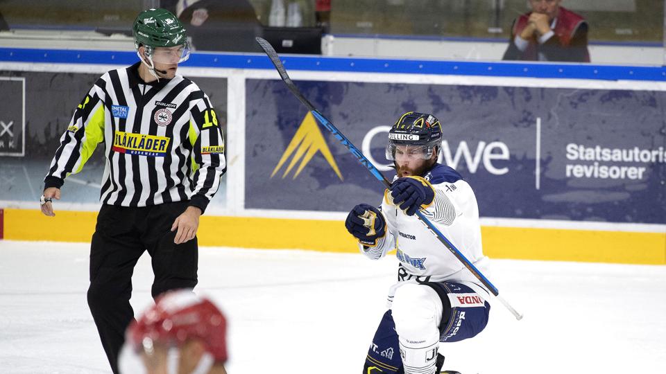 Hernings Kevin Tansey scorede tre gange ude mod Sønderjyske i tirsdagens kamp i Metal Ligaen. (Arkivfoto). <i>Thomas Sjørup/Ritzau Scanpix</i>