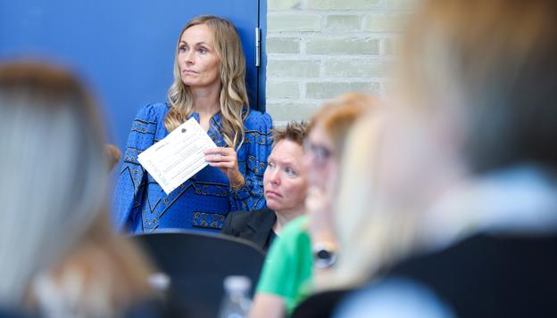Rikke Hoff er leder af udsatte-området i Hjørring Kommune. Her fra en temadag om unge i hjemløshed, der blev holdt i Vrå forrige uge. <i>Foto: Bente Poder</i>