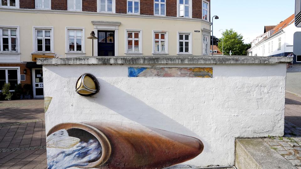 Simon Spies Plads i Helsingør blev udsat for hærværk, efter at DR sendte en dokumentar om Simon Spies. (Arkivfoto). <i>Keld Navntoft/Ritzau Scanpix</i>