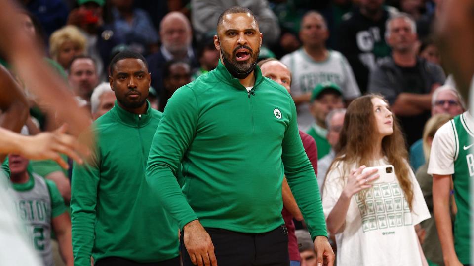 Ime Udoka havde stor succes i sin første sæson som cheftræner for Boston Celtics, men nu har hans adfærd ført til suspendering for hele den kommende sæson. (Arkivfoto) <i>Elsa/Ritzau Scanpix</i>
