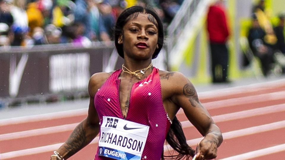 Sha'Carri Richardson gik glip af OL i Tokyo, da hun fik en dopingkarantæne på en måned i sommeren 2021. Der blev fundet spor af cannabis i hendes urin. (Arkivfoto) <i>Thurman James/Ritzau Scanpix</i>