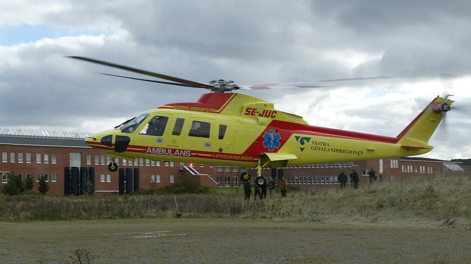 Den forbrændte kvinde blev fløjet med helikopter til Rigshospitalet. (Arkivfoto). <i>Henning Bagger/Ritzau Scanpix</i>