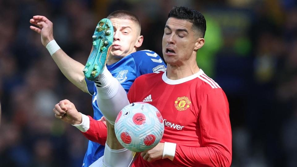 0-1-nederlaget til Everton i april fik Ronaldo til at fatningen i minutterne efter kampen. <i>Phil Noble/Reuters</i>