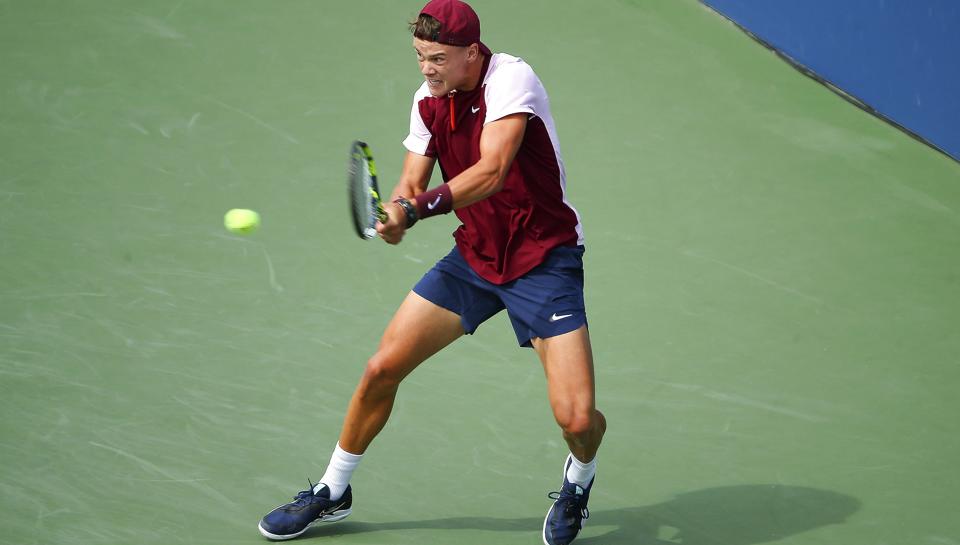 Holger Rune kunne ikke stille noget op imod sin doublemakker fra US Open, Alexander Bublik. (Arkivfoto). <i>Andres Kudacki/Ritzau Scanpix</i>