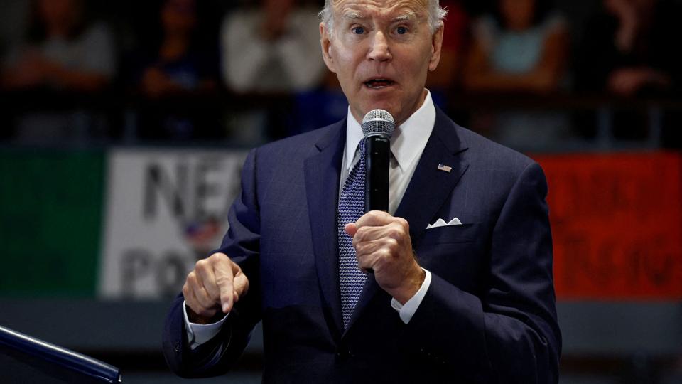I kraftige vendinger advarer præsident Joe Biden Rusland mod at annektere flere dele af Ukraine. <i>Evelyn Hockstein/Reuters</i>