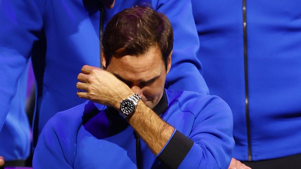 Roger Federer tog en tårevædet afsked med ATP-touren med sin sidste kamp fredag. <i>Andrew Boyers/Ritzau Scanpix</i>