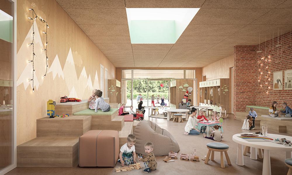 Børnehuset Engparken i Fredericia får plads til 120 børn og skal stå klar i foråret 2024.