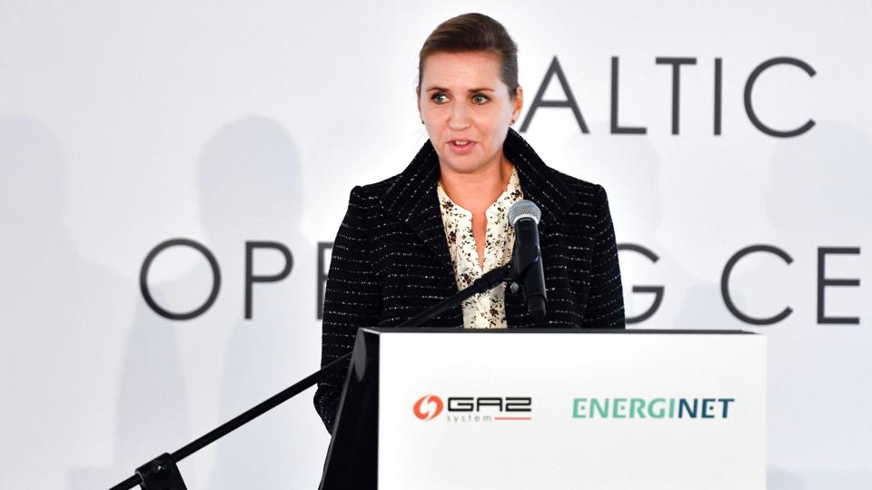 Tidligere tirsdag deltog statsminister Mette Frederiksen (S) i åbningen af gasledningen Baltic Pipe i Polen. <i>Marcin Bielecki/Ritzau Scanpix</i>